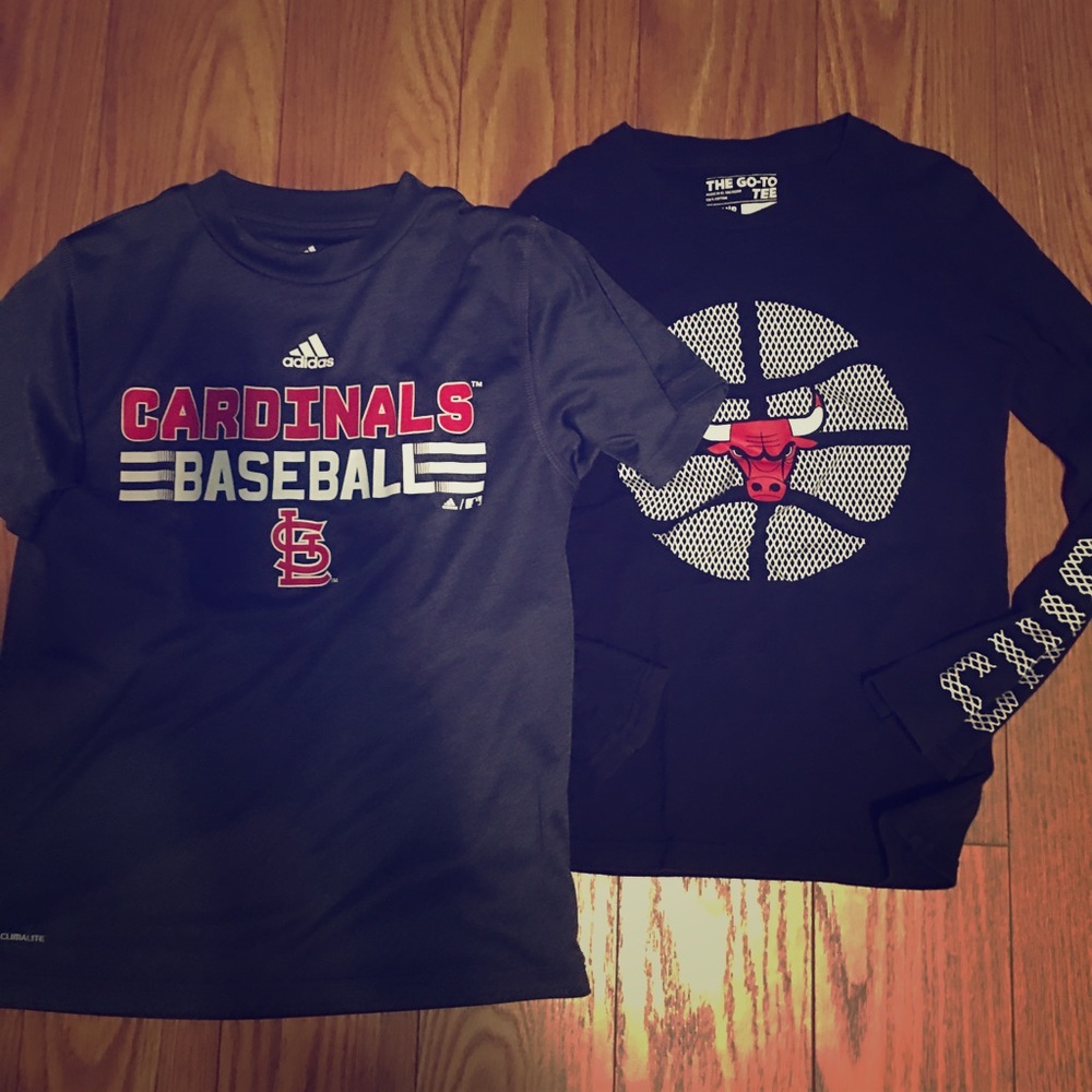 Two Adidas Boys Size Small shirts